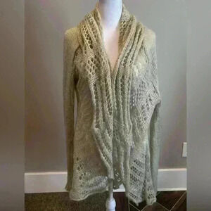 ✨Grace & Lace one size fits most open cozy waterfall Cardigan tan open knit